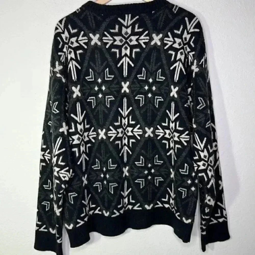 J. Riggings Large silk blend vintage look sweater Aztec design.